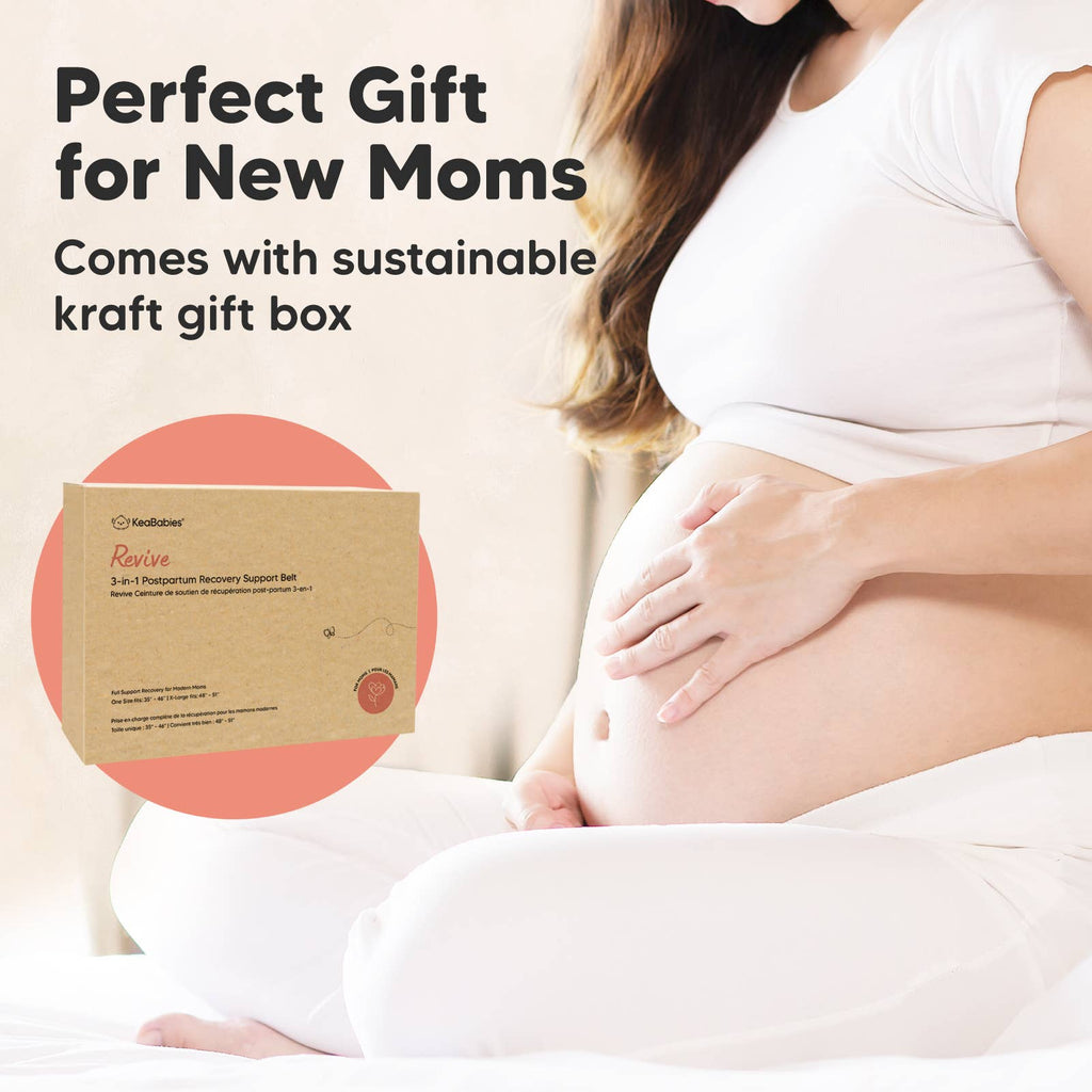 KeaBabies Revive 3 in 1 Postpartum Belt (Midnight Black, XL)