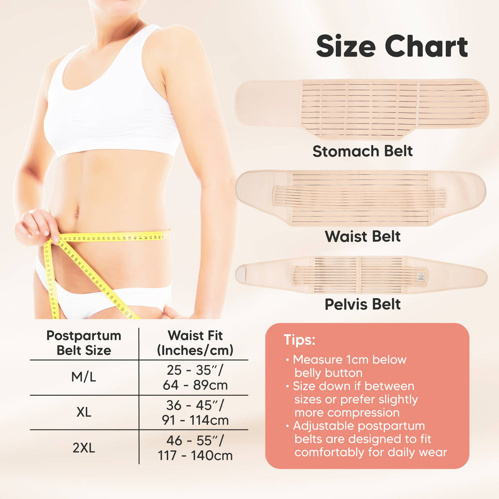 KeaBabies Revive 3 in 1 Postpartum Belt (Classic Ivory, M/L)