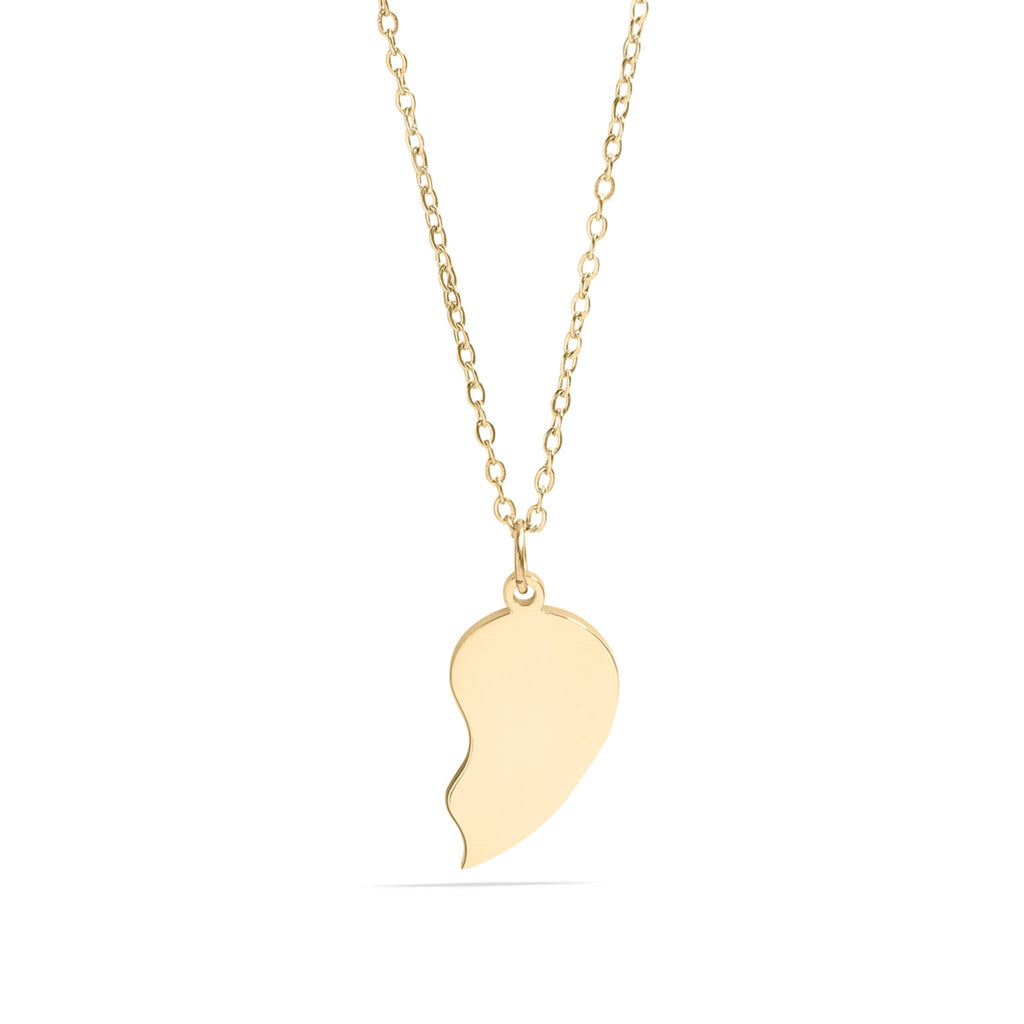 Engravable Break Apart Heart Necklace Set