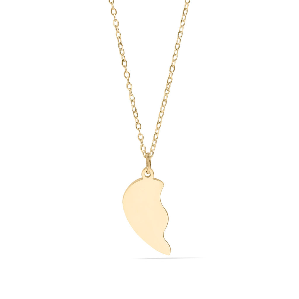 Engravable Break Apart Heart Necklace Set