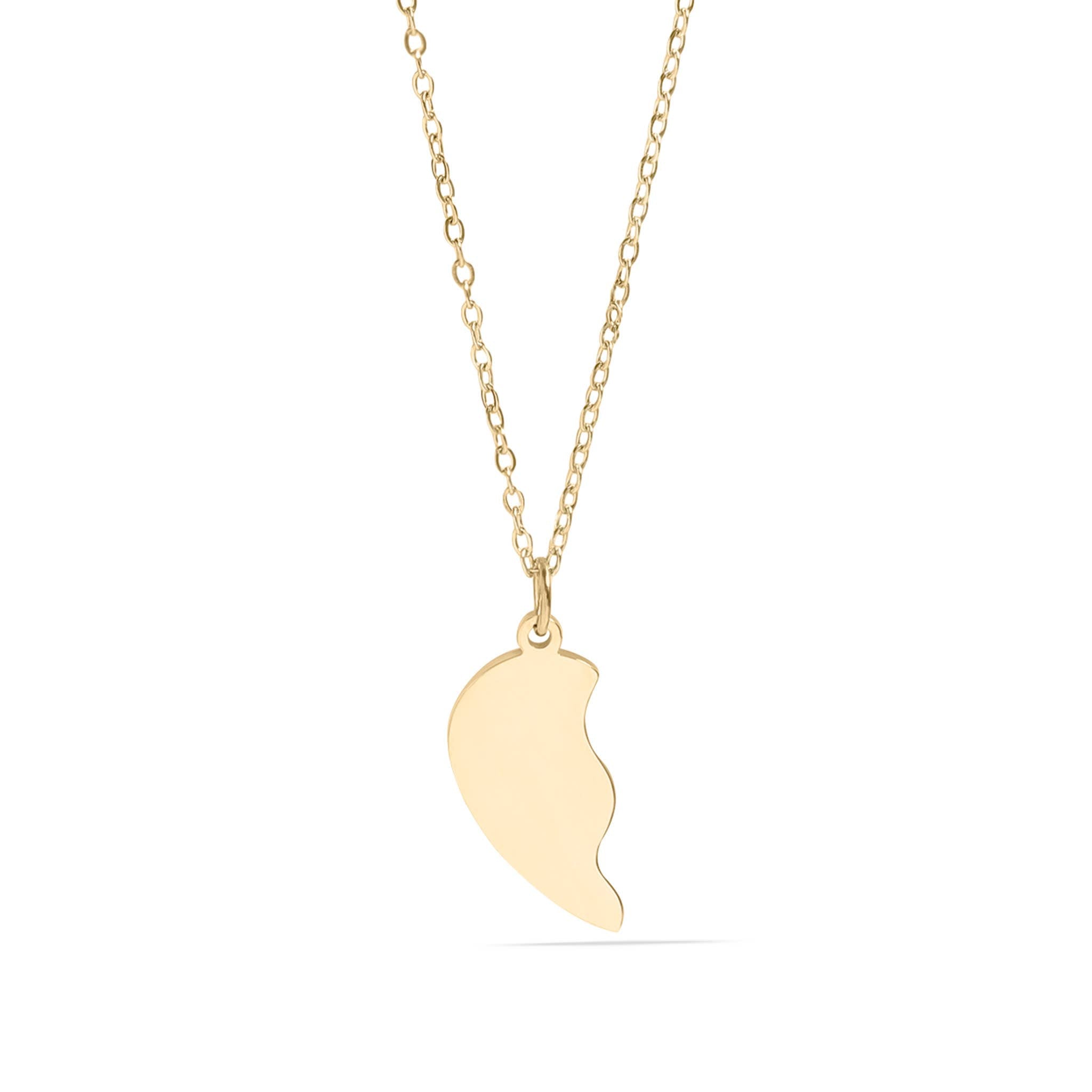 Engravable Break Apart Heart Necklace Set
