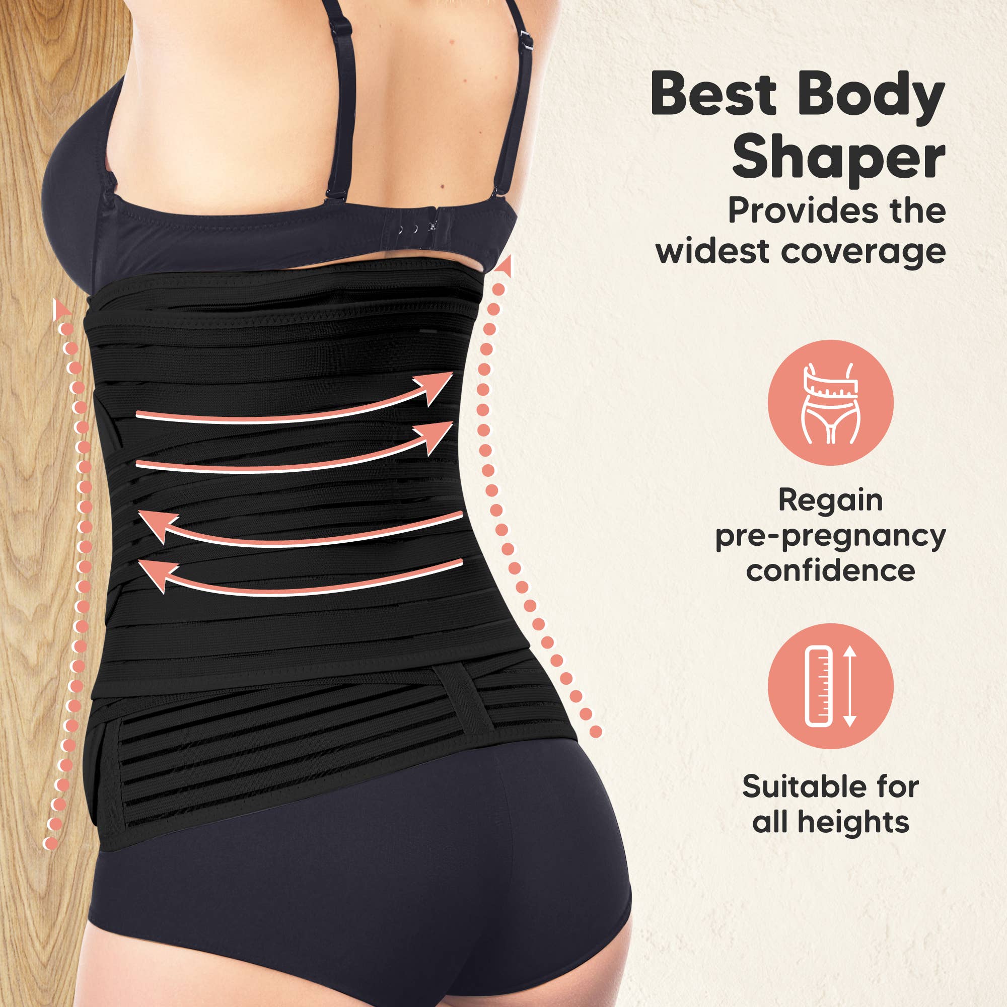 KeaBabies Revive 3 in 1 Postpartum Belt (Midnight Black,2XL)