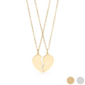 Engravable Break Apart Heart Necklace Set