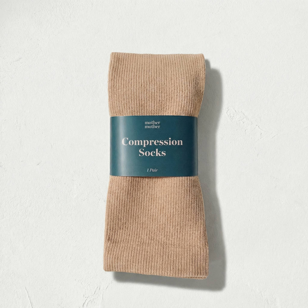 Knee-High Compression Socks (15–20 mmHg) — Sand